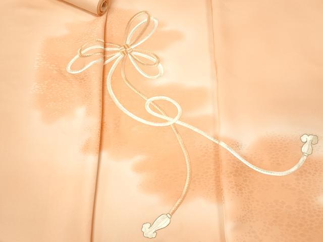 平和屋着物▼付下げ　反物　着尺　刺繍　結び紐　暈し染め　逸品　未使用　DAAY0559we