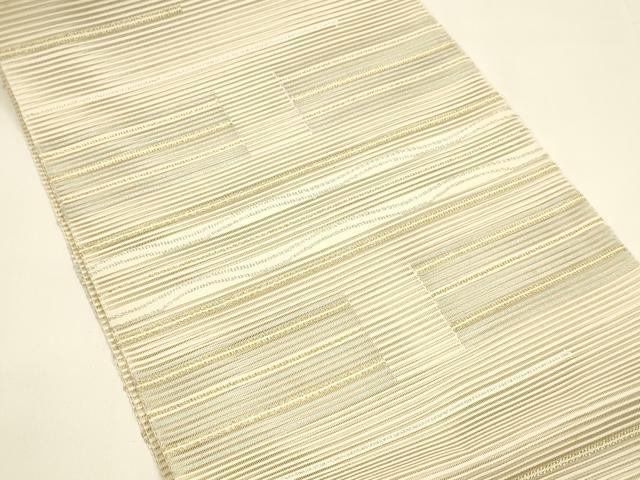 平和屋着物＊夏物　八寸名古屋帯　絽綴れ　抽象文様　金銀糸　正絹　逸品　DAAY8306cm