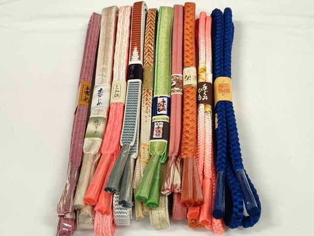 平和屋着物●和装小物　帯締め10本セット　手組紐　笹浪組　鎌倉組　金銀糸　逸品　未使用　DABD7107zzz