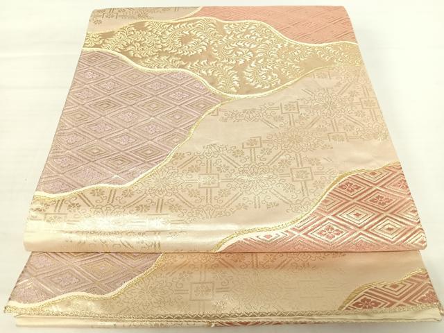 Rakuten - 平和屋着物◎六通柄袋帯 吉祥花文 金糸 正絹 逸品 AABA8972yx