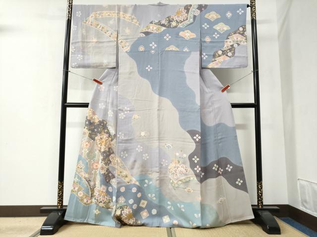 平和屋着物●訪問着　吉祥花唐草文　金彩　正絹　逸品　CABB4600yc