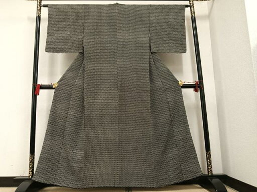 平和屋着物■上質な小紋 舞扇文 黒地 正絹 逸品 AAAS1010ph 平和屋着物■上質な小紋 舞扇文 黒地 正絹 逸品 AAAS1010ph