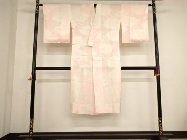 平和屋着物■長襦袢 無双仕立て 雲取り七宝花文 暈し染め 正絹 逸品 AAAL6380ja