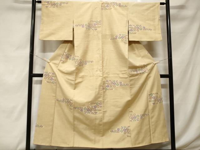 平和屋の平和屋着物■上質な紬 エ霞菊文 正絹 逸品 CABF9244ev｜アングル2
