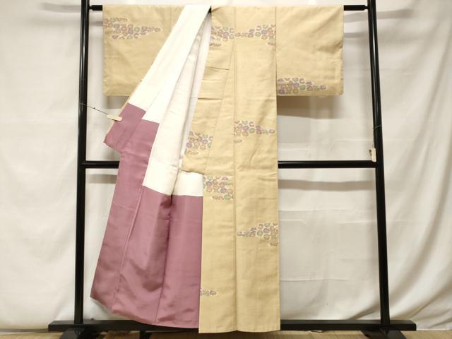 平和屋の平和屋着物■上質な紬 エ霞菊文 正絹 逸品 CABF9244ev｜アングル3