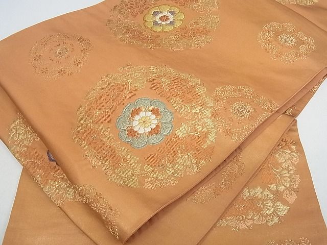 平和屋着物■六通柄袋帯 唐織 花丸文 金糸 逸品 wb6481