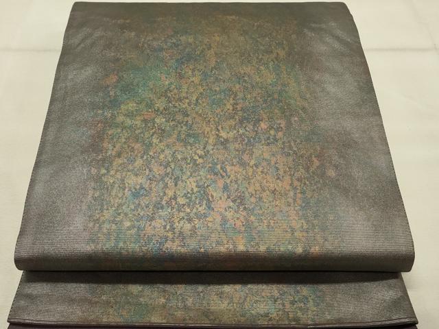 平和屋着物◎六通柄袋帯　霞文　引箔　正絹　逸品　DAAT4811qp