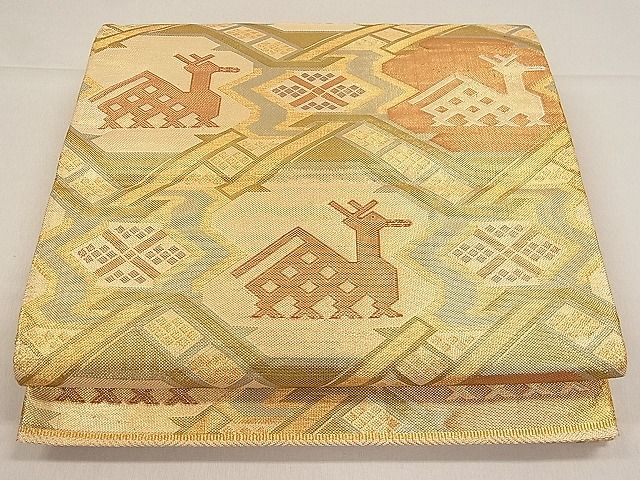 平和屋着物■佐賀錦 六通柄袋帯 有栖川錦 金糸 逸品 kb2469