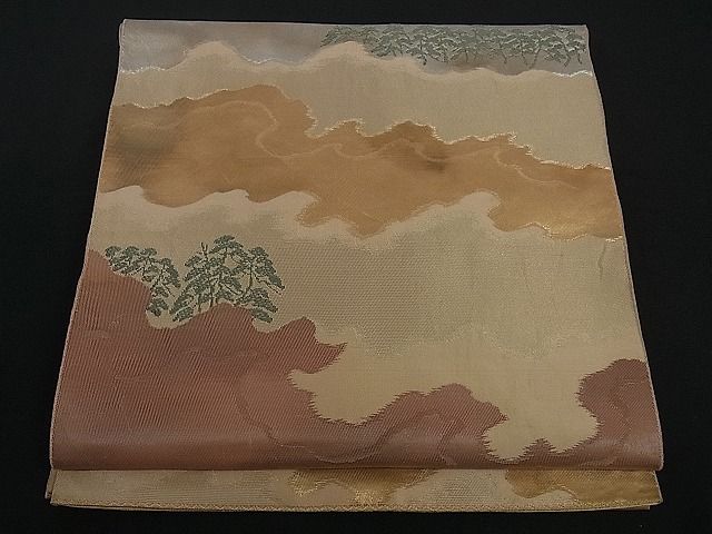 平和屋着物■六通柄袋帯 霞樹林文 金銀糸 逸品 ev0972