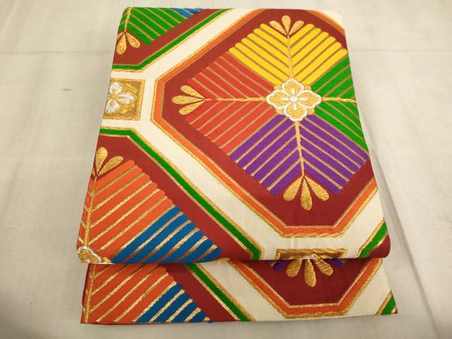 平和屋着物∵子供　六通柄袋帯　唐織　蜀江松文　金銀糸　逸品　AABD1831ja