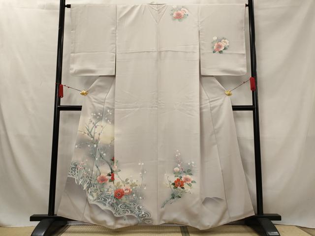 Kimono - 平和屋着物■訪問着　流水花鳥文　暈し染め　金糸　正絹　逸品　AABG2905st