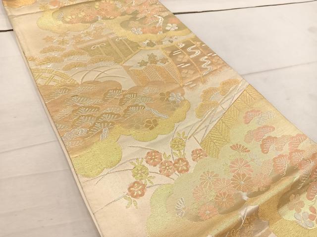 平和屋の平和屋着物◎六通柄袋帯 草花文 金銀糸 正絹 逸品 BAAW1182mz｜アングル2