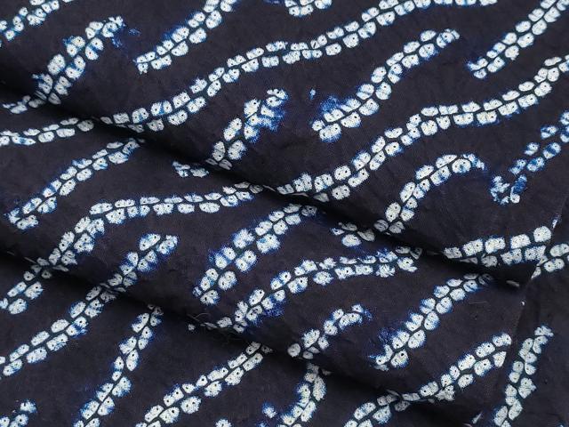平和屋着物∴夏物　浴衣　有松鳴海絞り　流水文様　綿　逸品　CABE9169ng