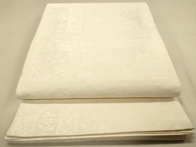 平和屋着物◎全通柄袋帯　名物裂　有栖川　笹蔓　鳥の子色　正絹　逸品　DAAY4356jm