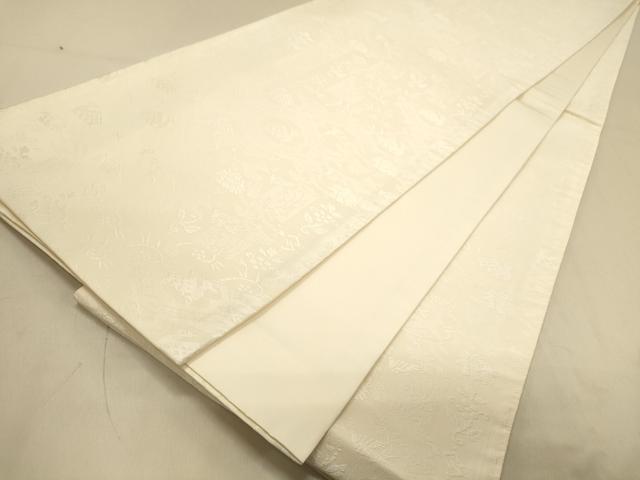 平和屋着物◎全通柄袋帯　名物裂　有栖川　笹蔓　鳥の子色　正絹　逸品　DAAY4356jm