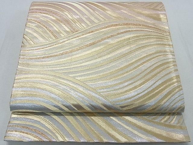 平和屋着物◎六通柄袋帯 立波文 金糸 逸品 DAAA0699ea