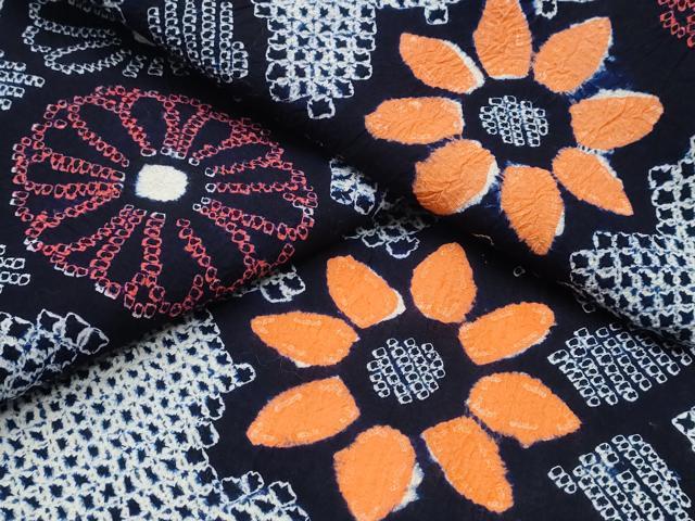 平和屋着物∴夏物　浴衣　有松鳴海絞り　菊文　綿　逸品　未使用　CAAY4793ng