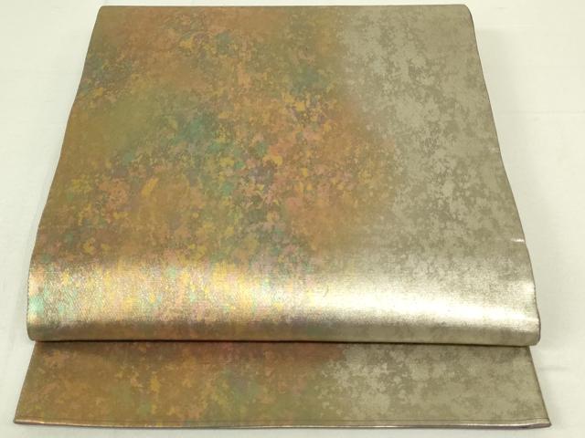 平和屋着物◎六通柄袋帯　霞文　引箔　正絹　逸品　DAAY6531qp