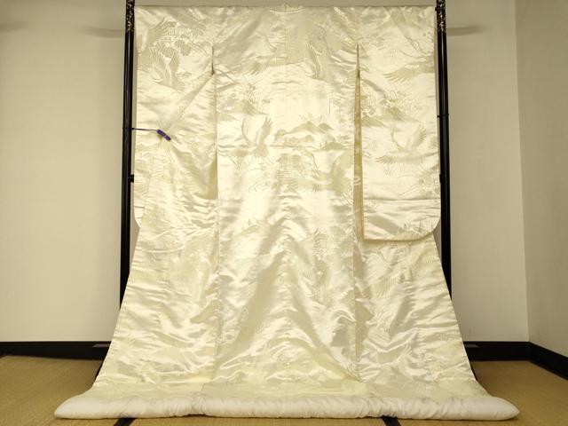 平和屋本店●白打掛　白無垢　和装　婚礼　結婚式　花嫁　神社挙式　唐織　飛鶴松竹梅文　逸品　AABJ2851fw