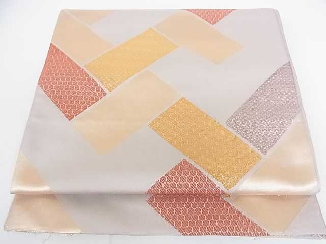 平和屋着物◎六通柄　本袋帯　檜垣吉祥文　金糸　逸品　DAAA4781ar