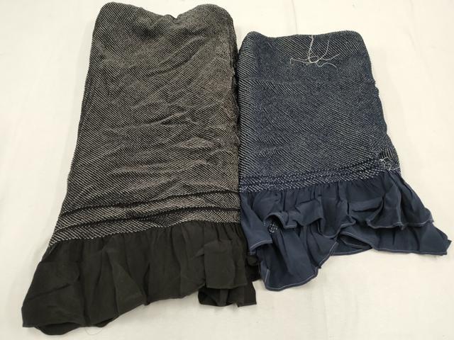 平和屋着物■男性 和装小物 兵児帯2点 総絞り 紺・黒 全て正絹 逸品 未使用品あり AAAP7597uw