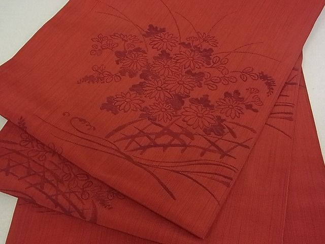 平和屋着物■六通柄 本袋帯 花籬文 逸品 ea0120