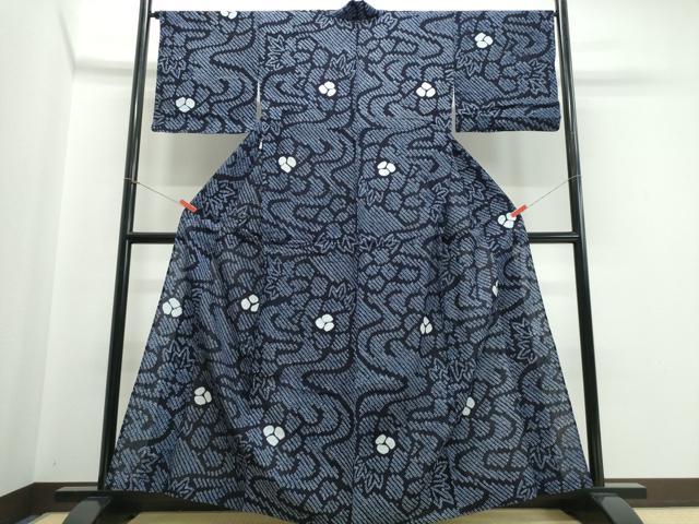 Female Yukatas - 平和屋着物∴夏物　浴衣　有松鳴海絞り　流水花文　綿　逸品　未使用　CABE9049ng