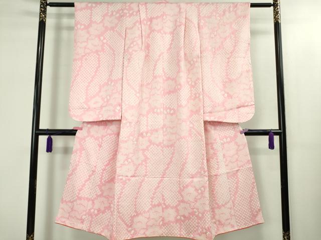 平和屋本店[]極上　七五三　女の子　7歳　祝着　絞り　舞花文　逸品　DZAB1859kh6