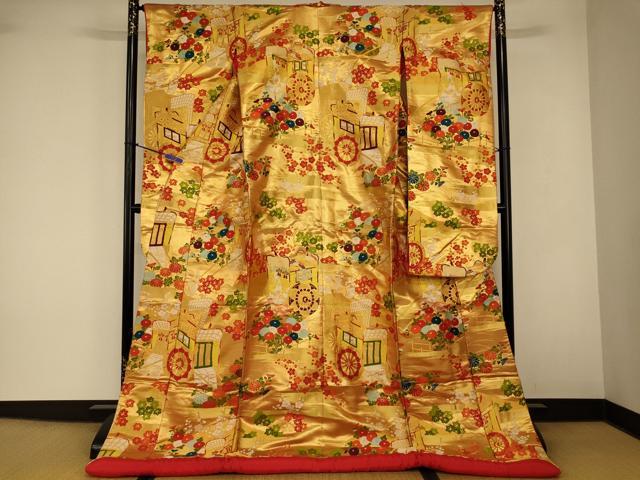 平和屋本店●色打掛 和装 婚礼 結婚式 花嫁 神社挙式 唐織 御所車草花文 金銀糸 逸...