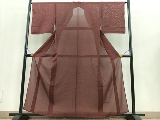 平和屋着物＊夏物　小紋　絽　抽象文様　正絹　逸品　BAAT0015pk