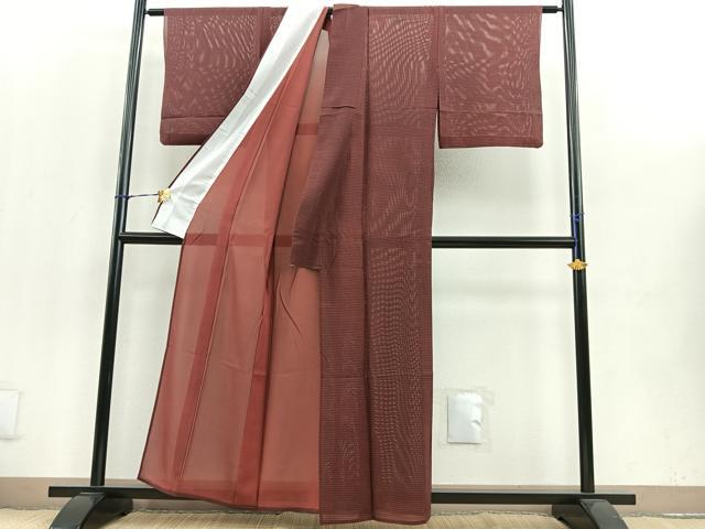 平和屋着物＊夏物　小紋　絽　抽象文様　正絹　逸品　BAAT0015pk