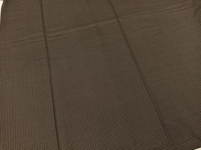 平和屋着物●男性　本場大島紬　アンサンブル　格子柄　さが美扱い　キングサイズ　正絹　逸品　BAAT0984yc