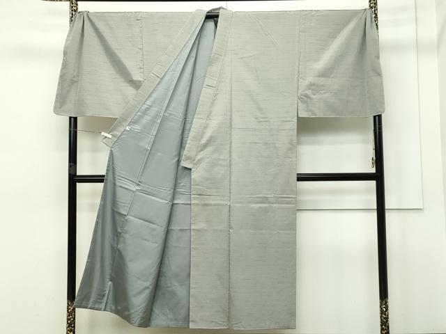 平和屋本店■極上　男性　紬　アンサンブル　キングサイズ　横段文　生壁色地　逸品　未使用　CZAA2607s5