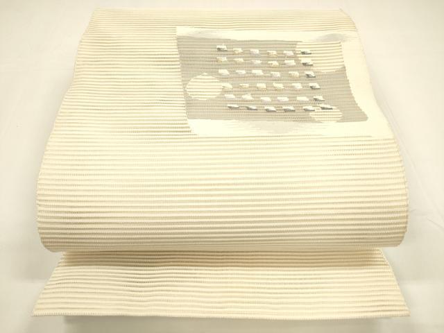 平和屋着物＊夏物 八寸名古屋帯 絽綴れ 抽象文様 金糸 正絹 逸品 DAAY8328cm