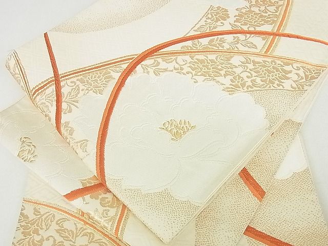 平和屋着物■六通柄袋帯 牡丹唐草文 金糸 逸品 sf2104