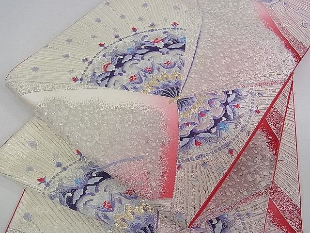 平和屋着物■六通柄袋帯 唐織 舞蝶文 金銀糸 逸品 ud1627