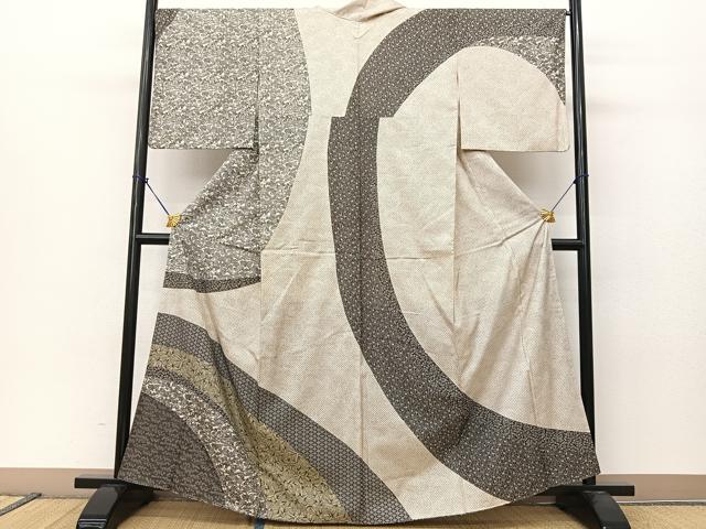 平和屋着物●訪問着　本場染大島紬　吉祥草花文　正絹　逸品　BAAT0989yc(4)