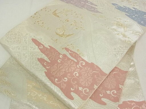 平和屋着物■六通柄袋帯 霞取り花唐草文 金銀糸 逸品 jm2200 平和屋着物■六通柄袋帯 霞取り花唐草文 金銀糸 逸品 jm2200