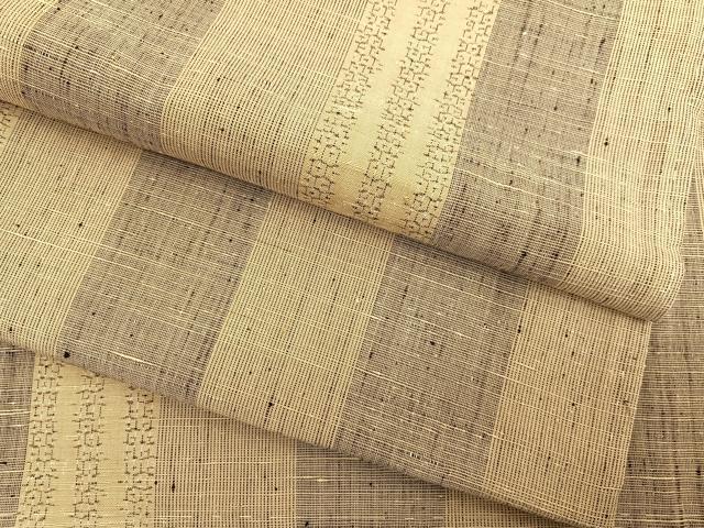 平和屋着物●結城紬　100亀甲　間道　正絹　逸品　未使用　BAAT6706hv