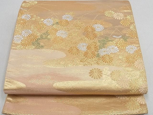 平和屋着物◎六通柄袋帯　霞草花文　金銀糸　逸品　DAAA0666ea