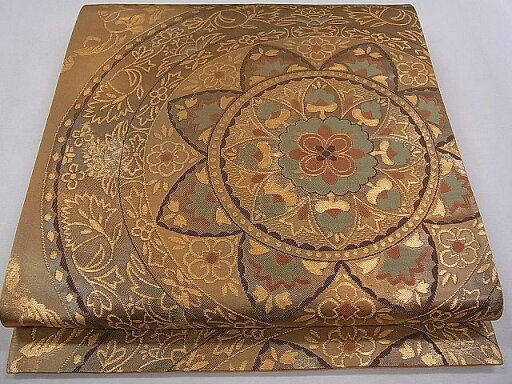 平和屋着物◎六通柄袋帯 花唐草絵皿文 金糸 逸品 CAAD9062dx 平和屋着物◎六通柄袋帯 花唐草絵皿文 金糸 逸品 CAAD9062dx