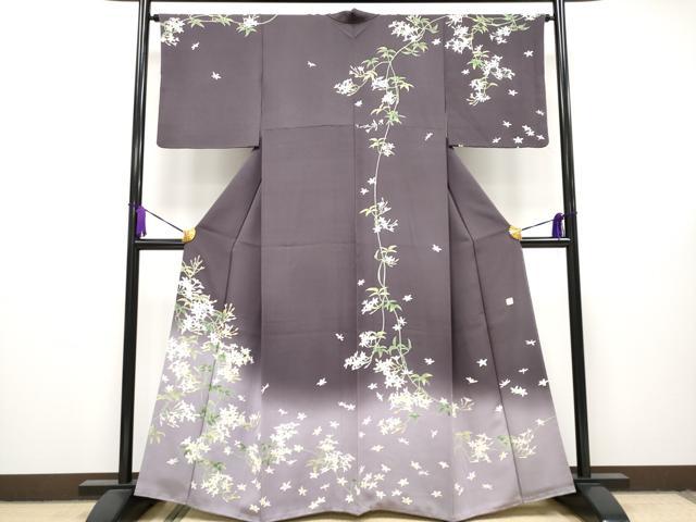 平和屋本店■極上　名門染元　秀美　十日町友禅　龍谷　訪問着　枝花文　暈し染め　...
