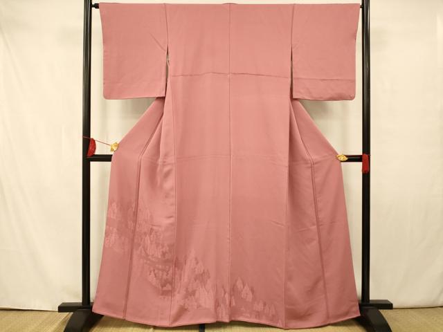 Irotome - 平和屋着物■豪華色留袖　樹林地紋　退紅色　正絹　逸品　aaax7176fw