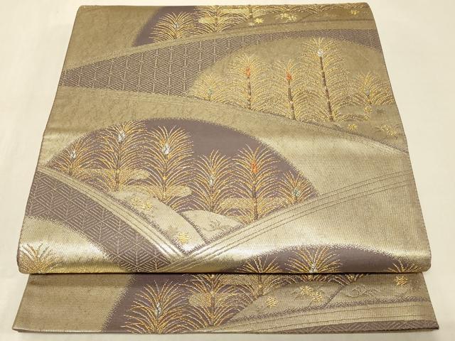 平和屋着物◎六通柄袋帯　彩匠錦　若松葉文　金銀糸　正絹　逸品　CABB8313in