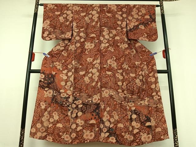 平和屋着物▽訪問着　単衣　辻が花　正絹　逸品　未使用　AABE0202jh