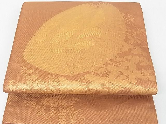 平和屋着物■六通太鼓柄　本袋帯　草木文　金糸　逸品　rt2528