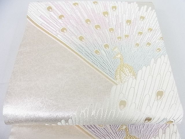 平和屋着物◎六通柄袋帯 孔雀文 金銀糸 逸品 DAAA7507sf