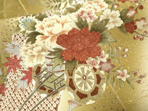 平和屋着物■上質な小紋 溢れ松葉花車文 暈し染め 金彩 鈴乃屋扱い 正絹 逸品 CAAP2325ev 平和屋着物■上質な小紋 溢れ松葉花車文 暈し染め 金彩 鈴乃屋扱い 正絹 逸品 CAAP2325ev