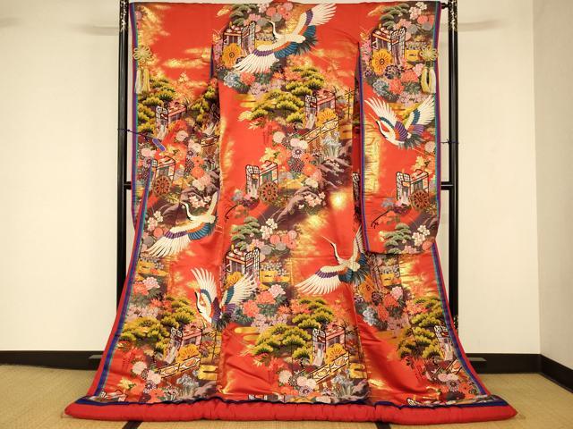 平和屋本店●色打掛 和装 婚礼 結婚式 花嫁 神社挙式 唐織 飛鶴御所車草花文 金糸 ...
