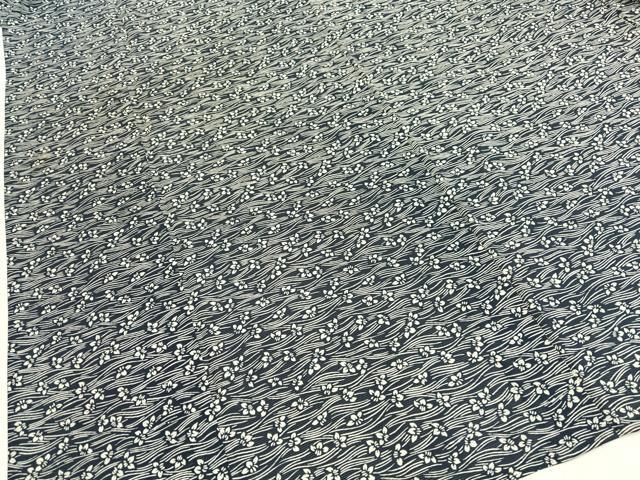 平和屋着物＊夏物小紋絽流水花文正絹...